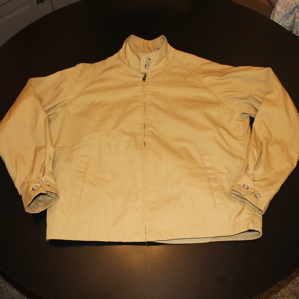 Mens Tan Vintage London Fog Polar Plush 38 Regular Bomber Style Jacket